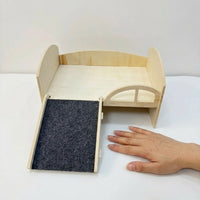 Double Story Hamster Cage and Wooden Hamster House, Hamster Level with Sleeping Chamber Wood Play and Rest Hub for Small Species