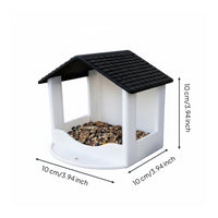 House-Shaped Bird Feeder Shingle Roof Wall Feeder Accessible Feeding Area