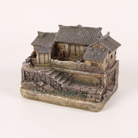 Rustic Miniature House | Weathered, Miniature House with Garden Setting, for Tabletop