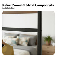 Nightstand with Clothes Hanger Integrated Storage Bedroom Furniture Multi-Functional Space-Saving for Dorm Room, spacious Closet