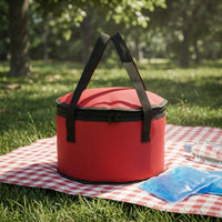Round Insulated Casserole Carrier Easy to Carry Round Cake Carrier for Outdoor