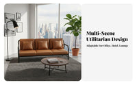 utilitarian design Loveseat and Table Set Nordic Aesthetic Metal Frame Loveseat Wrought Iron Look Lounge Seating Minimalist Design for Business Owners, Homeowners, Interior Designers, Hotel, Office, Living Room, Reception Area