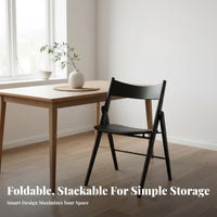 Foldable Wooden Chair Sturdy Frame Upholstered Wooden Folding Chair for Parties
