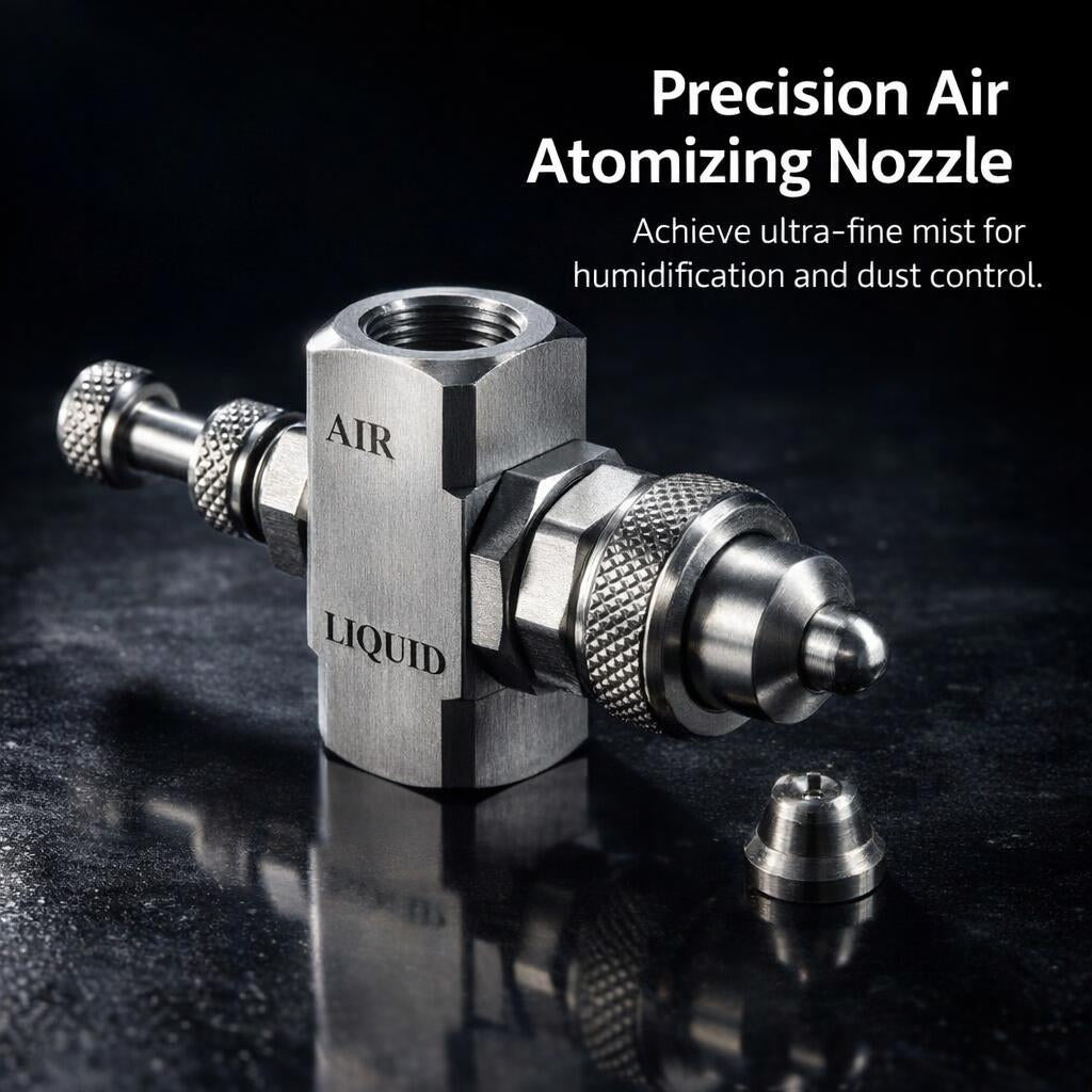 Stainless Steel Spray Tip, 1/4BSPT Female Thread Mist Nozzle, Cone Shape Spray Tip, Uniform and Fine Mist, Pressure Feed Industrial Spray Nozzle