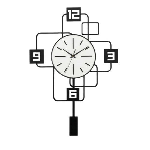 Wall Clock with Geometric Frame Modern for Interior Designers, Homeowners