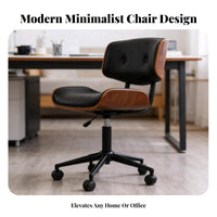 Upholstered Wood-Frame Task Chair Ergonomic Design Office Furniture for Students