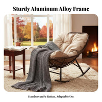 Upholstered Sled Base rocking chair Highsupportive assistance Rocking Chair Thick pad Sturdy Frame for Adults, Patio