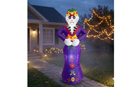 Halloween Skeleton Inflatable Standing Halloween Skull Inflatable Violet Outdoor for Porch, Party