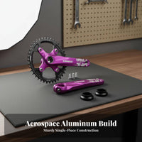 Mountain Bike Crankset with Bottom Bracket Anti-Chain Drop Mountain Bike Crankset Lightweight Aluminum Alloy Crank Arms for Cyclists