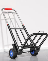 Folding Trolley Cart for Home Shopping, Portable Luggage Cart with Pull Rod