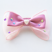 Dog Ribbon Hair Clip, Rose, Polyester, Stylish, Pet Hair Clip, Dog Ribbon, For Photo Shoots & Walks
