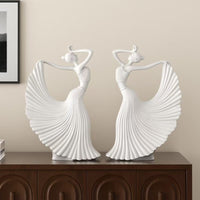 Modern Minimalist Dancing Figure Sculpture, Resin Art Decor