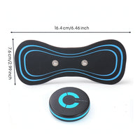 Battery-Powered EMS Cervical Massage Device Lightweight Electrode Pad with Control Unit Cordless Electronic Neck and Shoulder Massager Wireless for Office