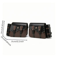 Motorcycle Saddlebags with Flap Retro Motorcycle Saddlebags Secure Saddle Bags for Motorcyclists