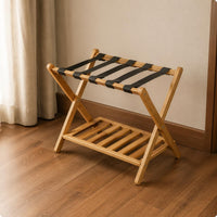 Luggage Rack with Shelf Foldable Home Storage X-Shaped Frame for Guest House