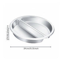 Round Chafing Dish Food Pan Commercial Grade Round Food Warmer Insert Polished Finish Stainless Steel Buffet Pan for Hotel Kitchens, Buffets, Banquets