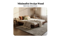 Headboard-Less Headboardless levitating Frame Minimalist & design foundation Base low-height Bedstead Rounded Corners for Minimalists, residents, Adults, Bedroom, Apartment
