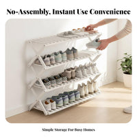 Installationno Assembly Required-Assembly Multi-Tier Shoe Rack Space-Saving Collapsible X-Shaped Frame Shelf Easy to Assemble Footwear Organizer No-Assemblystanding for Apartment Dwellers, Families, Homeowners, Entryway, Hallway, Bedroom, Dorm Room