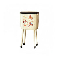 Trash Can with Wheels Rounded Rectangular Tall Trash Can for Living Room