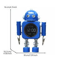 Mechanical Timepiece Alarm Clock Night Light Metal Robot Clock Home Decor for Students, Kids, Bedroom