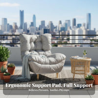 Upholstered Armchair airyLike Comfort Tufted Reclining Armchair Heavily Paddinged Versatile Use for Adults, Students, Balcony
