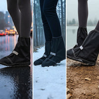 High-Top Shoe Covers with Wear-Resistant Sole Lightweight Guarding Overshoes Reusable Footwear for Commuters