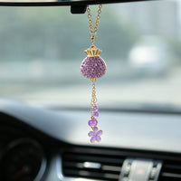 Double-Sided Rhinestone Car Hanging Ornament with Good Luck Motif