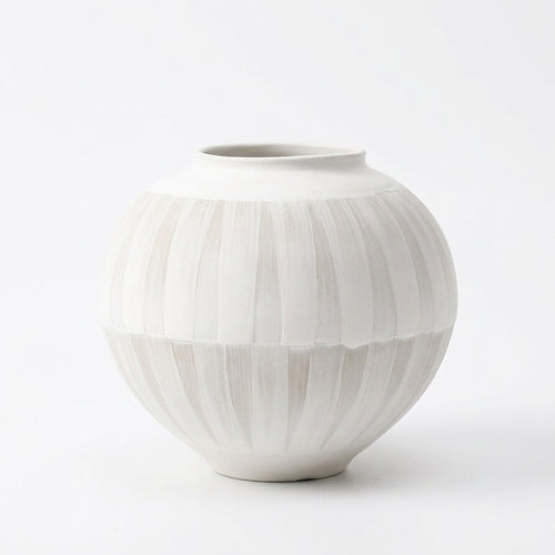 Wabi-Sabi Ceramic Vase, Hand-Painted Chinese Style