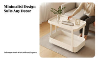 2-Tier Rolling Stand Mobile 2-Tier Oval Trolley space-saving for Living Room, Kitchen