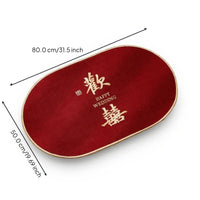 Red non-slip oval mat