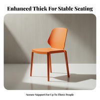 Armless Stackable Chair Thickened Design Stackable Monobloc Chair Ergonomic Backrest Single-Piece Moldinging for Families, Cafe