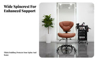 Adjustable Swivel Stool with Backrest Cushioned Seat for Salon Technicians