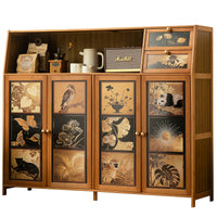 Kitchen Sideboard Storage Cabinet for Living Room Floor Standing Vintage Style Coffee Tea Cabinet