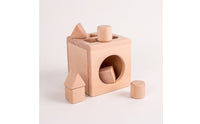 Natural Wood Shape Sorting Cube Developmental Shape Sorter Cube Screenunplugged Sorting Box Classic for Classroom