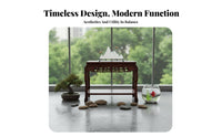 Wooden Display Pedestal Multi-Purpose Carved Rectangular Pedestal Traditional design Oriental Design for Entryway, surface Decor