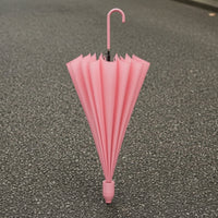 Straight 16 Rib Umbrella Waterproof Hook Handle Umbrella Sturdy Long-Lasting for Commuters