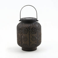 Iron Lantern with Handle Openwork Perforated Metal Lantern Long-Lasting