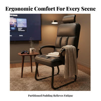 High-Back Sled Base Chair Comfortable for Long Sitting Sled Base Armchair