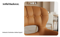 Curved Spine Supportrest Dining Chair Italian Aesthetic Upholstered Seat Minimalist Design Anti-Slip Foot Pads for Hotel