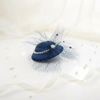 Veiled Pillbox Hat Handmade Veiled Fascinator Headdress Mesh for Weddings