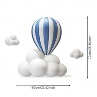 Hot Air Balloon Wall Decor Raised Hot Air Balloon Wall Art Striped for Bedroom