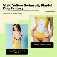 Swimsuit, Women's Cute Vivid Color Surfing Swimwear, Athletic single Piece, UPF 50+ Protection, Breathable, Full Coverage