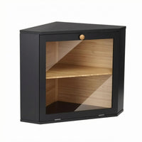 Corner Bread Box Fixed Shelf Corner Storage Box Bamboo Wooden Bread Holder