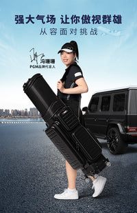 PGM Hard Shell Golf Bag with Wheels, Telescoping, Airline Approved with TSA Lock