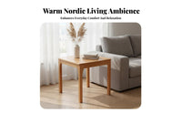 Nordic design Square Wooden Accent Table firm Wood Construction Household Furniture Minimalist Design Nightstand adaptable for Apartment Dwellers, Interior Designers, Living Room, Lounge Area, Bedroom, Hallway