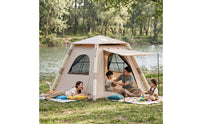Quick Setup Inflatable Tent with Mesh Openings and Doors Spacious Inflatable Tent with Awning Ventilated Waterproof for Campers, Families, Camping, Backyard Gatherings