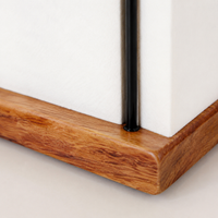 Square Napkin Holder, Wood & Metal Serviette Holder, Freestanding Upright for Kitchen Table, 15.3x7.4x13.5cm