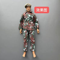 1/6兵人 丛林枯叶 作战服 衣服 裤子 帽子 贝雷帽 服饰 模型