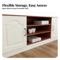 Contemporary Television Cabinet Sturdy Construction Sleek Wooden TV Cabinet Wear-Resistant Surface Entertainment Center with Storage for Bedroom
