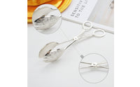 Engraved Serving Tongs with Scissor Handle Versatile Serving Utensil with Circular Handles Easy to Clean Cake Tongs Long-Lasting for Tea Party, Bakery